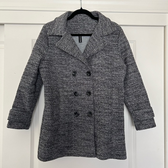 Italian Heather Gray Knit Peacoat Size OS - Picture 3 of 8